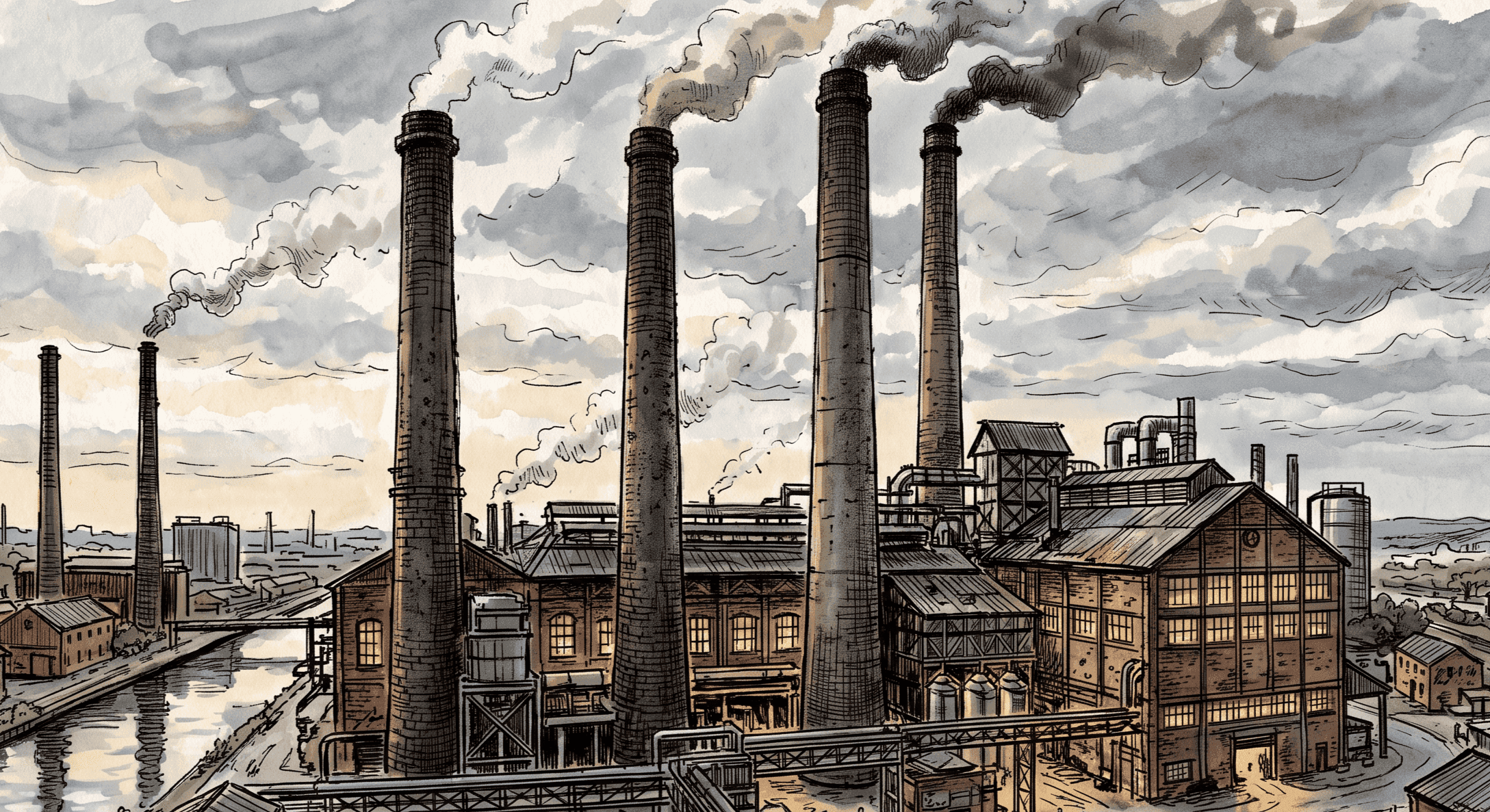 art Las chimeneas de Compostilla